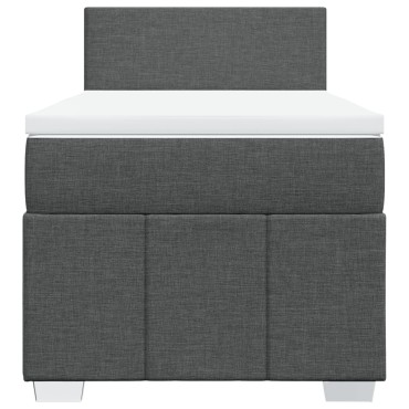 vidaXL Κρεβάτι Boxspring με Στρώμα Σκούρο Γκρι 80x200 εκ. Υφασμάτινο