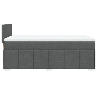 vidaXL Κρεβάτι Boxspring με Στρώμα Σκούρο Γκρι 80x200 εκ. Υφασμάτινο