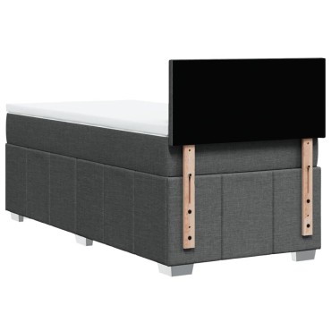 vidaXL Κρεβάτι Boxspring με Στρώμα Σκούρο Γκρι 80x200 εκ. Υφασμάτινο