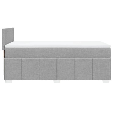 vidaXL Κρεβάτι Boxspring με Στρώμα Ανοιχτό Γκρι 100x200 εκ. Υφασμάτινο
