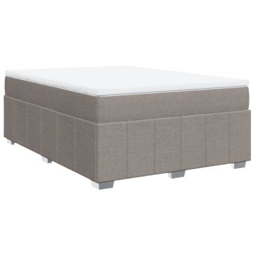 vidaXL Κρεβάτι Boxspring με Στρώμα Taupe 160x200 εκ. Υφασμάτινο