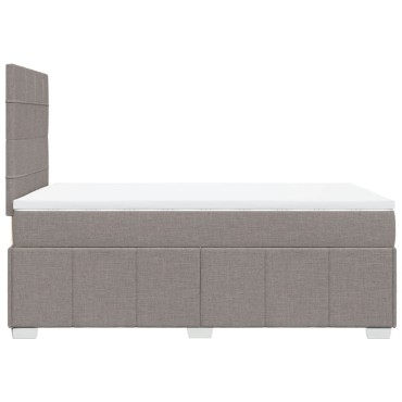 vidaXL Κρεβάτι Boxspring με Στρώμα Taupe 120x190 εκ. Υφασμάτινο