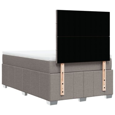 vidaXL Κρεβάτι Boxspring με Στρώμα Taupe 120x190 εκ. Υφασμάτινο