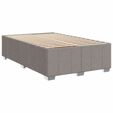 vidaXL Κρεβάτι Boxspring με Στρώμα Taupe 120x190 εκ. Υφασμάτινο