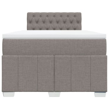 vidaXL Κρεβάτι Boxspring με Στρώμα Taupe 120x190 εκ. Υφασμάτινο