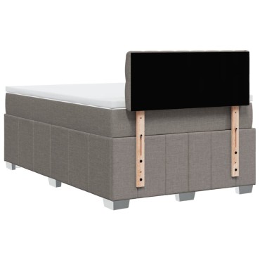 vidaXL Κρεβάτι Boxspring με Στρώμα Taupe 120x190 εκ. Υφασμάτινο
