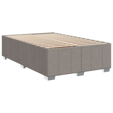 vidaXL Κρεβάτι Boxspring με Στρώμα Taupe 120x190 εκ. Υφασμάτινο