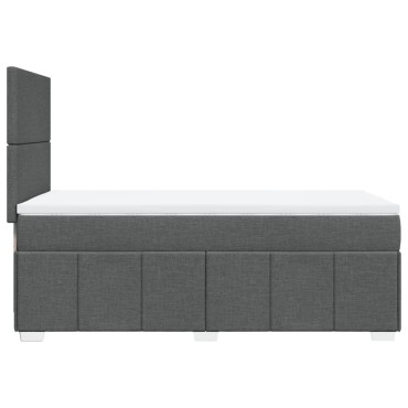 vidaXL Κρεβάτι Boxspring με Στρώμα Σκούρο Γκρι 90x190 εκ. Υφασμάτινο