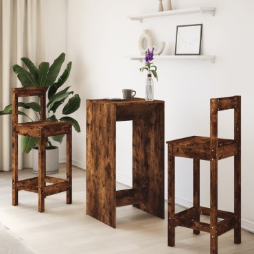 vidaXL Τραπέζι Μπαρ Καπνιστή Δρυς 51x50x103,5cm Επεξ. Ξύλο 1 τεμ.
