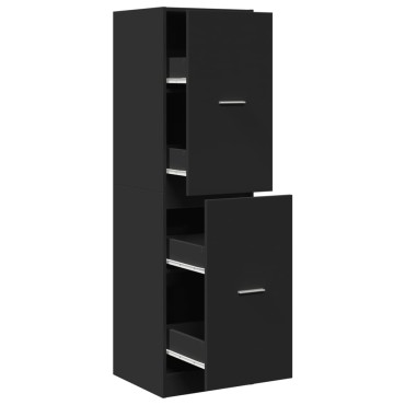 vidaXL Συρταριέρα Γενικής Χρήσης Μαύρο 40x41x144,5cm Επεξ. Ξύλο 1 τεμ.