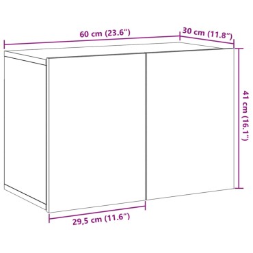 vidaXL Ντουλάπι Τοίχου Τηλεόρασης Παλαιό Ξύλο 60x30x41cm