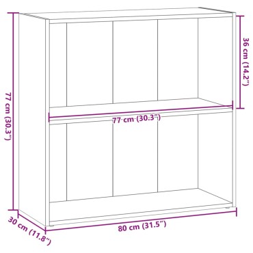 vidaXL Βιβλιοθήκη Καπνιστή Δρυς 80x30x77cm από Επεξεργασμένο Ξύλο 1 τεμ.