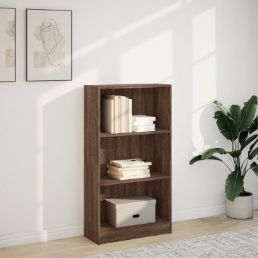 vidaXL Βιβλιοθήκη Καφέ Δρυς 60x24x109cm από Επεξεργασμένο Ξύλο 1 τεμ.
