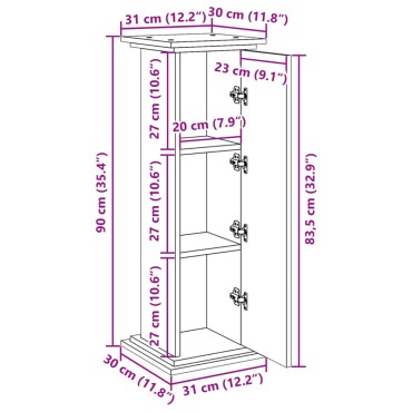 vidaXL Βάση Οθόνης με Αποθ. Sonoma Δρυς 31x30x90 εκ Επεξεργασμένο Ξύλο