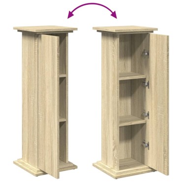 vidaXL Βάση Οθόνης με Αποθ. Sonoma Δρυς 31x30x90 εκ Επεξεργασμένο Ξύλο