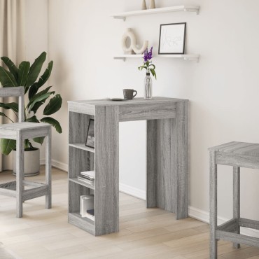 vidaXL Τραπέζι Μπαρ Γκρι Sonoma 95x47x103,5cm από Επεξεργ. Ξύλο 1 τεμ.