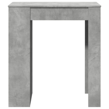 vidaXL Τραπέζι Μπαρ με Ράφια Γκρι Σκυρ. 95x47x103,5cm Επεξεργ. Ξύλο 1 τεμ.