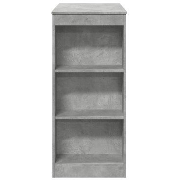 vidaXL Τραπέζι Μπαρ με Ράφια Γκρι Σκυρ. 95x47x103,5cm Επεξεργ. Ξύλο 1 τεμ.