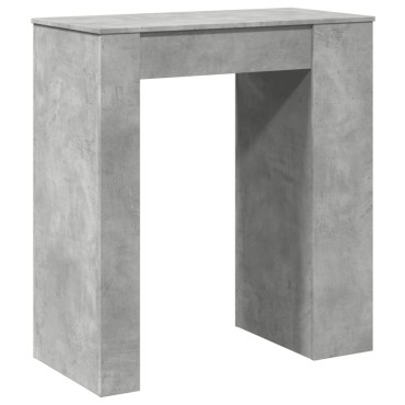 vidaXL Τραπέζι Μπαρ με Ράφια Γκρι Σκυρ. 95x47x103,5cm Επεξεργ. Ξύλο 1 τεμ.
