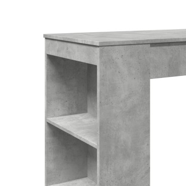 vidaXL Τραπέζι Μπαρ με Ράφια Γκρι Σκυρ. 95x47x103,5cm Επεξεργ. Ξύλο 1 τεμ.