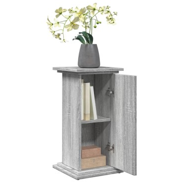 vidaXL Βάση Οθόνης με Αποθ. Γκρι Sonoma 31x30x60 εκ. Επεξεργ. Ξύλο