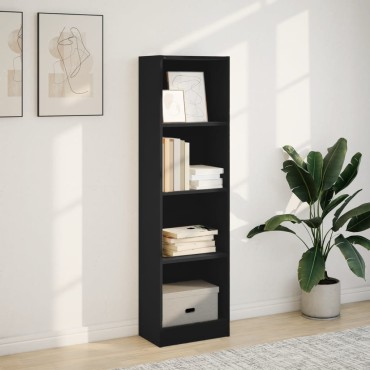 vidaXL Βιβλιοθήκη Μαύρη 40x24x143cm από Επεξεργασμένο Ξύλο 1 τεμ.