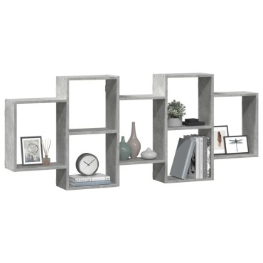 vidaXL Ραφιέρα Τοίχου Γκρι Σκυροδέματος 159x18x65cm από Επεξ. Ξύλο 1 τεμ.