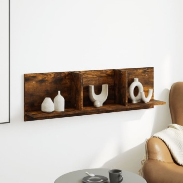 vidaXL Ντουλάπι Τοίχου Καπνιστή Δρυς 100x16,5x30cm Επεξεργασμένο Ξύλο 1 τεμ.