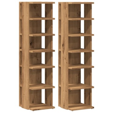 vidaXL Παπουτσοθήκες 2 τεμ. Αρτισιανή Δρυς 28x27x102cm Επεξ. Ξύλο