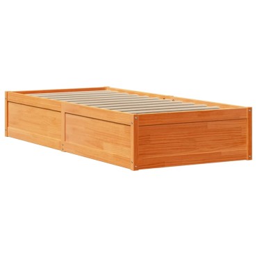 vidaXL Σκελετός Κρεβ. Χωρίς Στρώμα Καφέ Κεριού 90x190 εκ Μασίφ Πεύκο