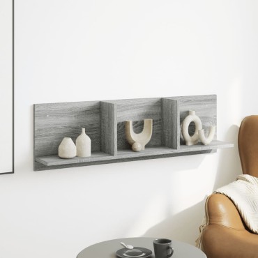 vidaXL Ντουλάπι Τοίχου Γκρι Sonoma 100x16,5x30cm Επεξεργασμένο Ξύλο 1 τεμ.