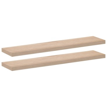 vidaXL Ράφια Τοίχου 2 τεμ. 110x23,5x4cm Επεξεργασμένο Ξύλο
