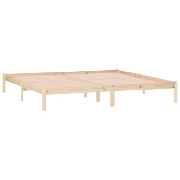 vidaXL Σκελετός Κρεβ. Χωρίς Στρώμα 193x203cm από Μασίφ Ξύλο Πεύκου 1 τεμ. - Διπλό
