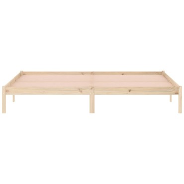 vidaXL Σκελετός Κρεβ. Χωρίς Στρώμα 193x203cm από Μασίφ Ξύλο Πεύκου 1 τεμ. - Διπλό