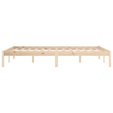 vidaXL Σκελετός Κρεβ. Χωρίς Στρώμα 193x203cm από Μασίφ Ξύλο Πεύκου 1 τεμ. - Διπλό