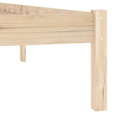vidaXL Σκελετός Κρεβ. Χωρίς Στρώμα 193x203cm από Μασίφ Ξύλο Πεύκου 1 τεμ. - Διπλό