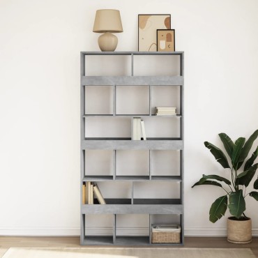 vidaXL Βιβλιοθήκη Γκρι Σκυροδέματος 100x33x187,5cm Επεξεργ. Ξύλο 1 τεμ.