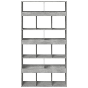vidaXL Βιβλιοθήκη Γκρι Σκυροδέματος 100x33x187,5cm Επεξεργ. Ξύλο 1 τεμ.
