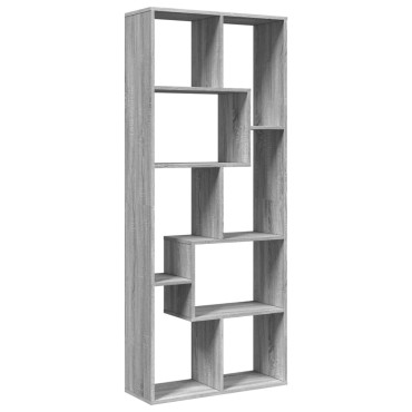 vidaXL Βιβλιοθήκη/Διαχωριστικό Χώρου Γκρι 67x25x161,5cm Επεξ. Ξύλο 1 τεμ.