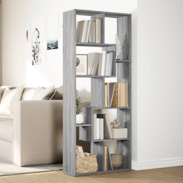 vidaXL Βιβλιοθήκη/Διαχωριστικό Χώρου Γκρι 67x25x161,5cm Επεξ. Ξύλο 1 τεμ.