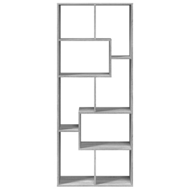 vidaXL Βιβλιοθήκη/Διαχωριστικό Χώρου Γκρι 67x25x161,5cm Επεξ. Ξύλο 1 τεμ.