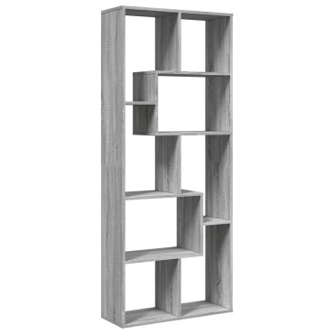 vidaXL Βιβλιοθήκη/Διαχωριστικό Χώρου Γκρι 67x25x161,5cm Επεξ. Ξύλο 1 τεμ.