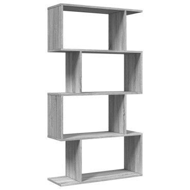 vidaXL Βιβλιοθήκη/Διαχωριστικό Χώρου 4 Επ. Γκρι 70x24x129cm Επ. Ξύλο 1 τεμ.