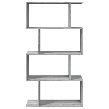 vidaXL Βιβλιοθήκη/Διαχωριστικό Χώρου 4 Επ. Γκρι 70x24x129cm Επ. Ξύλο 1 τεμ.
