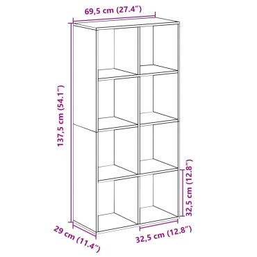vidaXL Βιβλιοθήκη/Διαχωριστικό Χώρου Δρυς 69,5x29x137,5cm Επεξ. Ξύλο 1 τεμ.