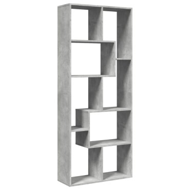 vidaXL Βιβλιοθήκη/Διαχωριστικό Χώρου Γκρι 67x25x161,5cm Επεξ. Ξύλο 1 τεμ.
