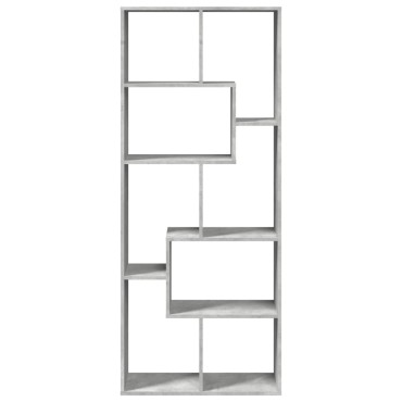 vidaXL Βιβλιοθήκη/Διαχωριστικό Χώρου Γκρι 67x25x161,5cm Επεξ. Ξύλο 1 τεμ.