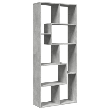 vidaXL Βιβλιοθήκη/Διαχωριστικό Χώρου Γκρι 67x25x161,5cm Επεξ. Ξύλο 1 τεμ.