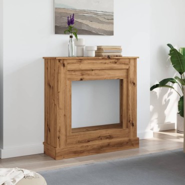 vidaXL Πλαίσιο Τζακιού Αρτισιανή Δρυς 90x30x90 εκ. από Επεξ. Ξύλο