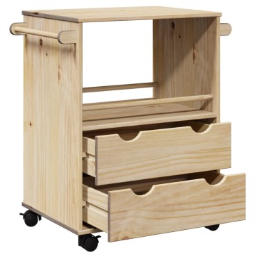 vidaXL Τρόλεϊ Κουζίνας OTTA 59x45x80cm από Μασίφ Ξύλο Πεύκου 1 τεμ.